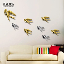 Living room wall decoration swallow clubhouse Image wall decoration electroplating resin crafts wall decoration pendant bird