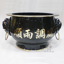 Pure copper extra large censer temple Buddhist tools clean furnace vertical censer 16-28 inch roasted black lion head pure copper censer
