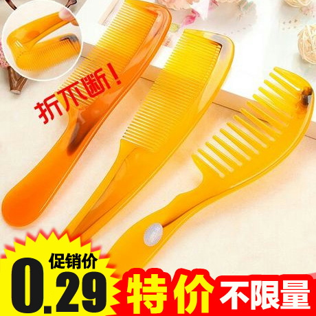 Anti-static bullish comb folds constantly without tooth wide tooth comb long handle plastic angle comb anti-hair massage comb