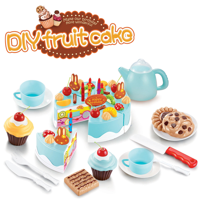 Children's Play House Kitchen Toy Set DIY Fruit Birthday Cake Assembling Qiqie Le Children's Toy Parent-child - Taobao