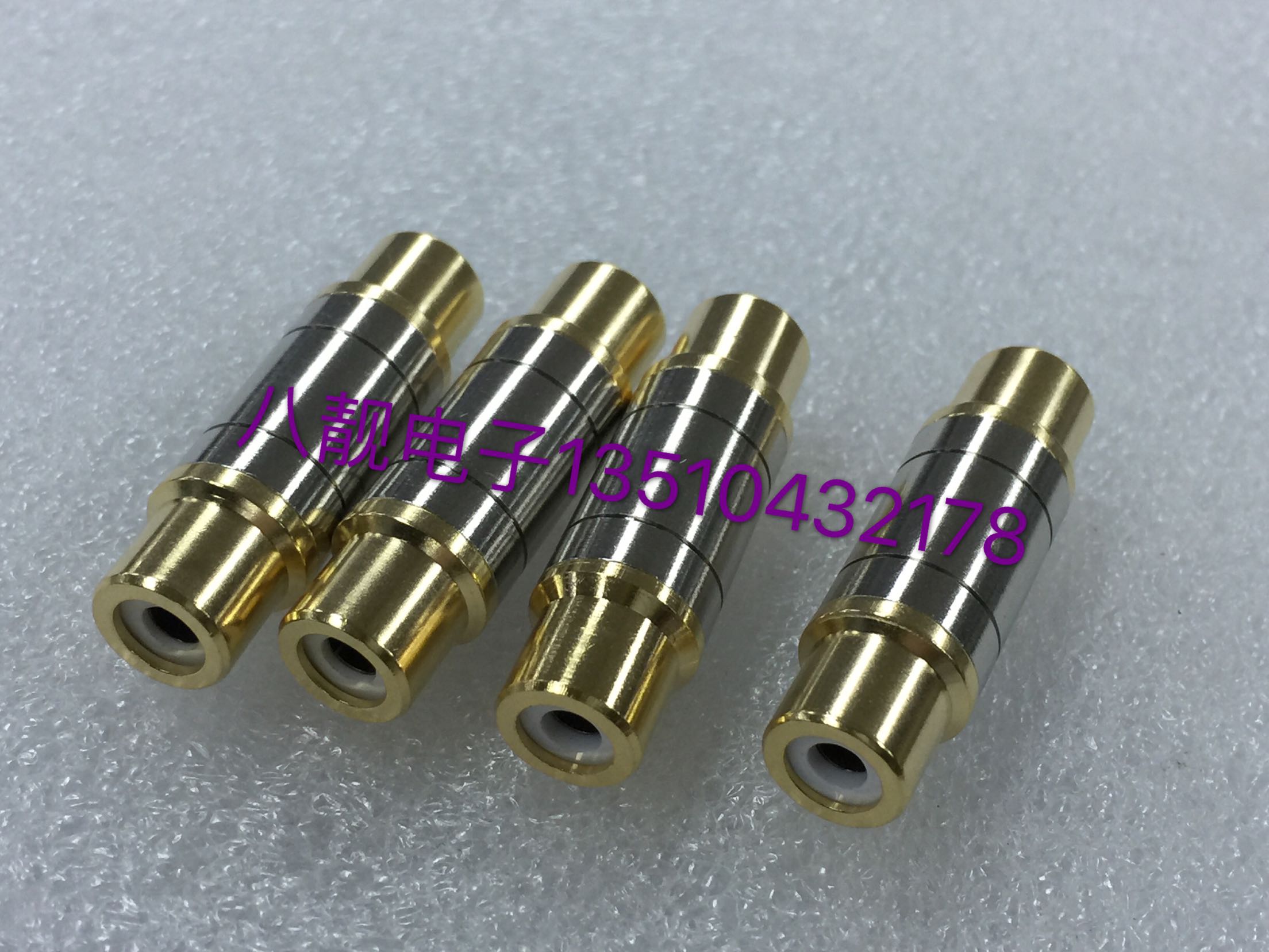 Boutique pure copper lotus butt joint video audio AV extension head RCA straight through female to female adapter