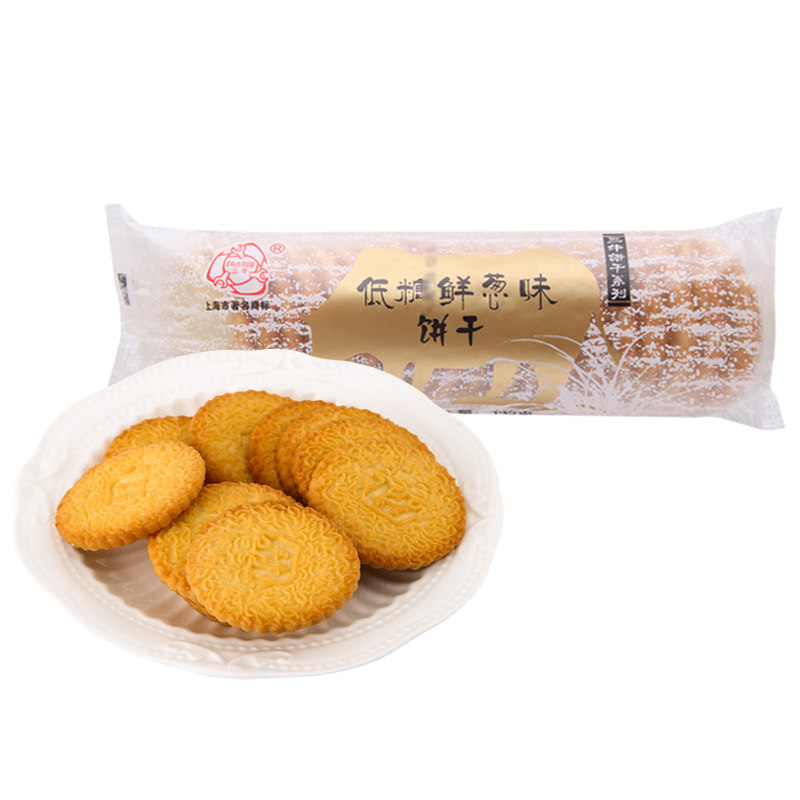 【天猫超市】三牛 低糖鲜葱味饼干 132g/袋 上海老字号 休闲饼干