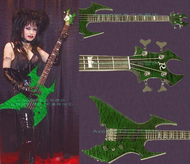 Cyan large patterned B C Richs-R (Beast) electric bass AP87