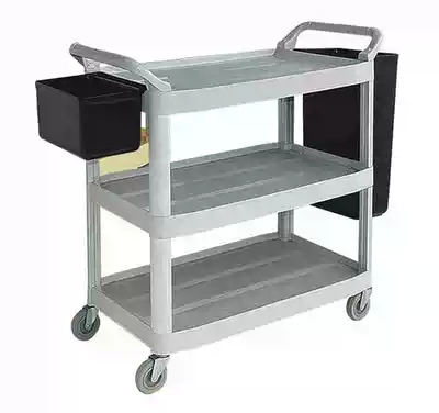 Multi-purpose service car Large dining car lower rail car collection Bowl car plastic three-layer service car