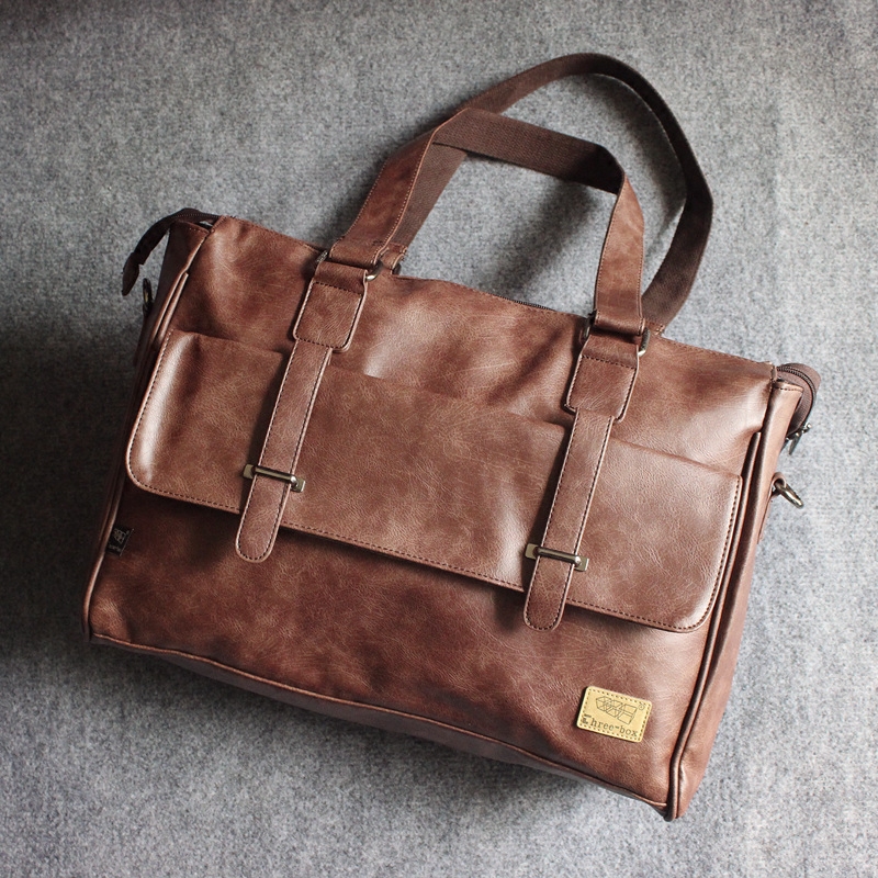 New threebox men's bag large capacity handbag men's shoulder messenger bag travel bag 15 6 inch computer bag