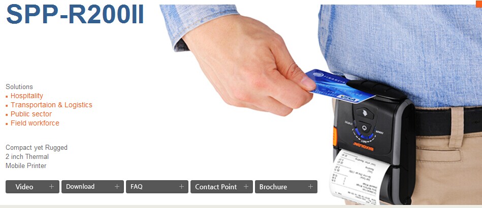 BIXOLON SPP-R200IIIBK 58MM Bluetooth thermal adhesive note mobile portable printing machine