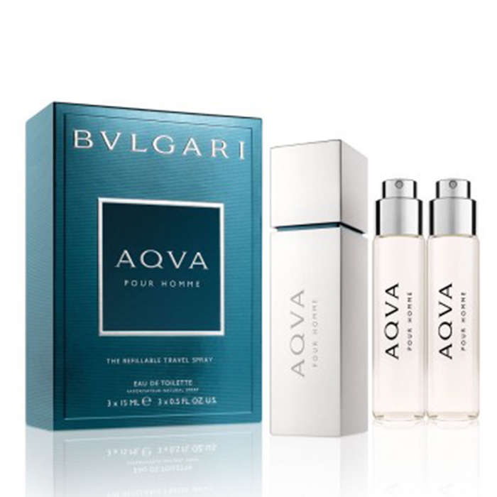 Bvlgari宝格丽AQVA碧蓝水能量男士香水15ml*3旅行补充套装