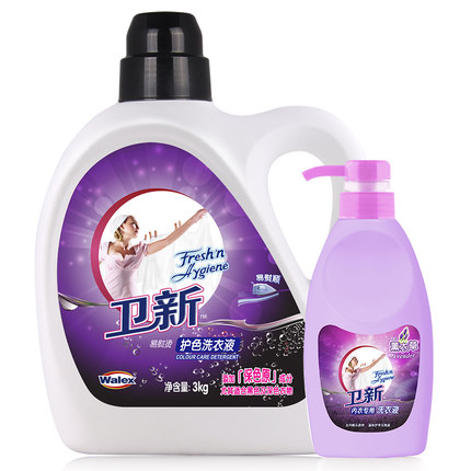 Walch/威露士卫新护色洗衣液3kg送内衣净300ml买1送1