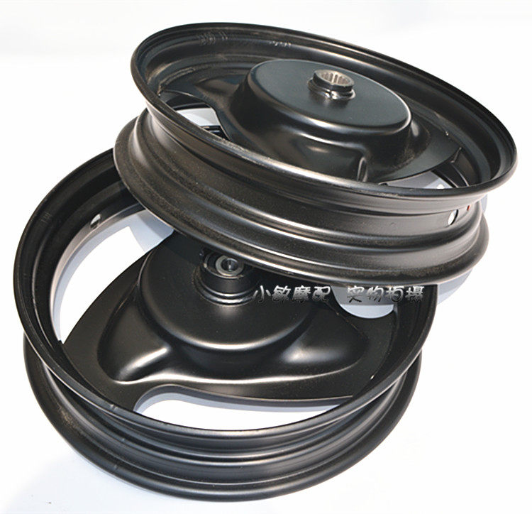 Locomotive Electric Car Iron Hub Mountain Leaves 100 Fuxi Happy Disc Brakes Wheel Hub 10 Inch Retrofit Steel Ring Black