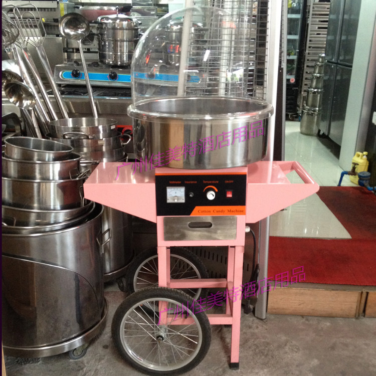Manufacturer direct sales new electric cotton candy machine with car vertical trolley flower type cotton candy dust-proof windproof hood