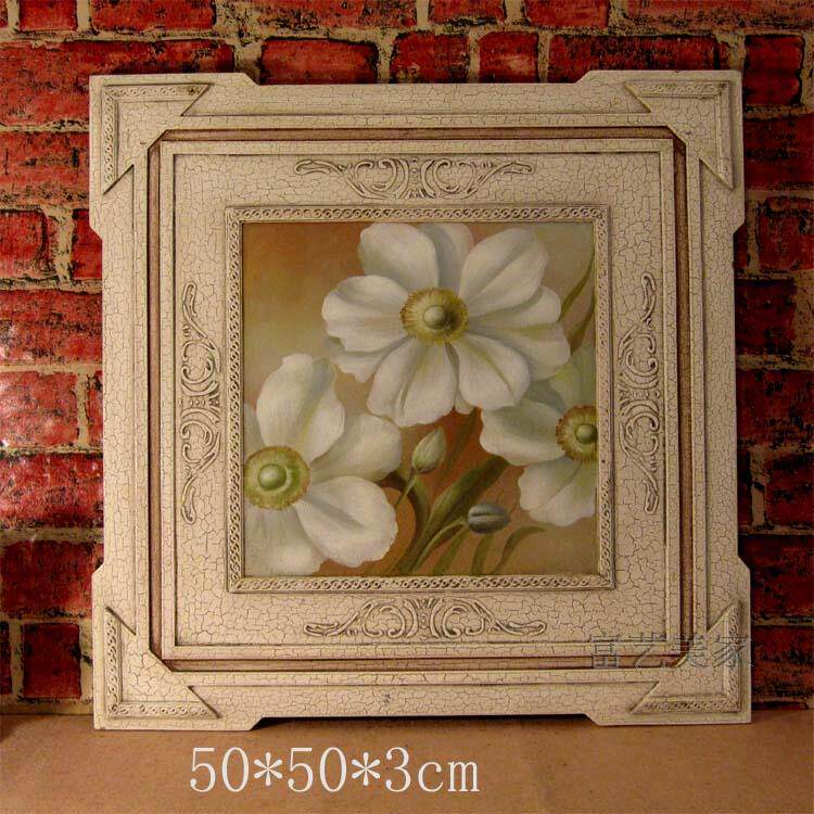 American Countryside Artisanal Painting Cracks Decoration Painting Technique Painting Hand-painted Wooden Board Painting Background Wall Hanging Painting Plant Flowers