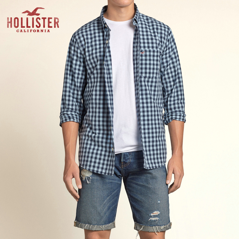 Hollister格子府绸衬衫 男 94075