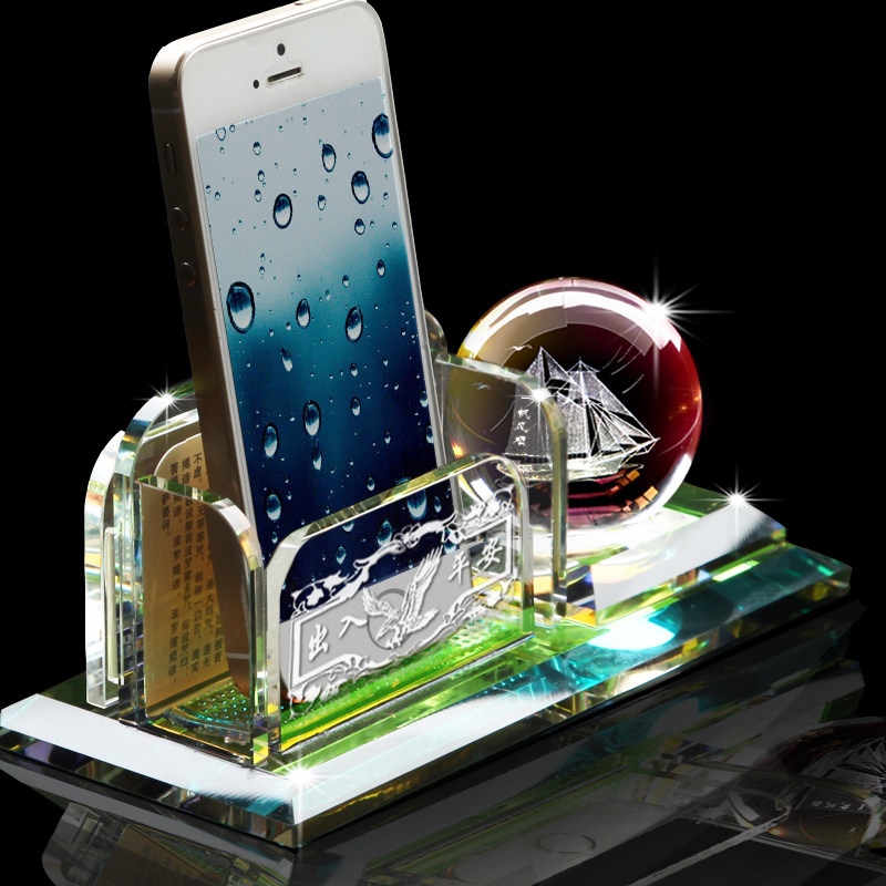 轩之梦汽车香水座车载车用座式香水高档水晶摆件车内用品手机支架