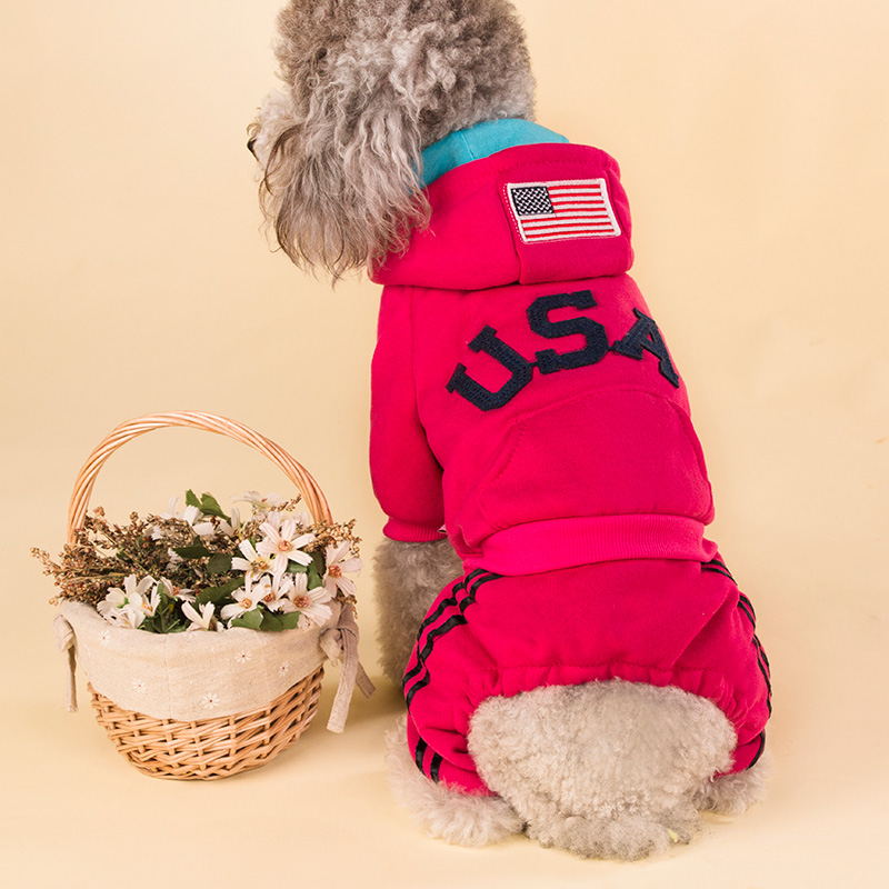 2015新款USA狗狗四脚衣小狗狗衣服泰迪贵宾犬秋装宠物服装春夏款