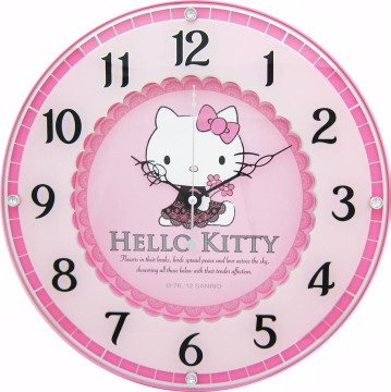 Hello Kitty Romantic Lace Flower Sweep Second Wall Clock (Pink)