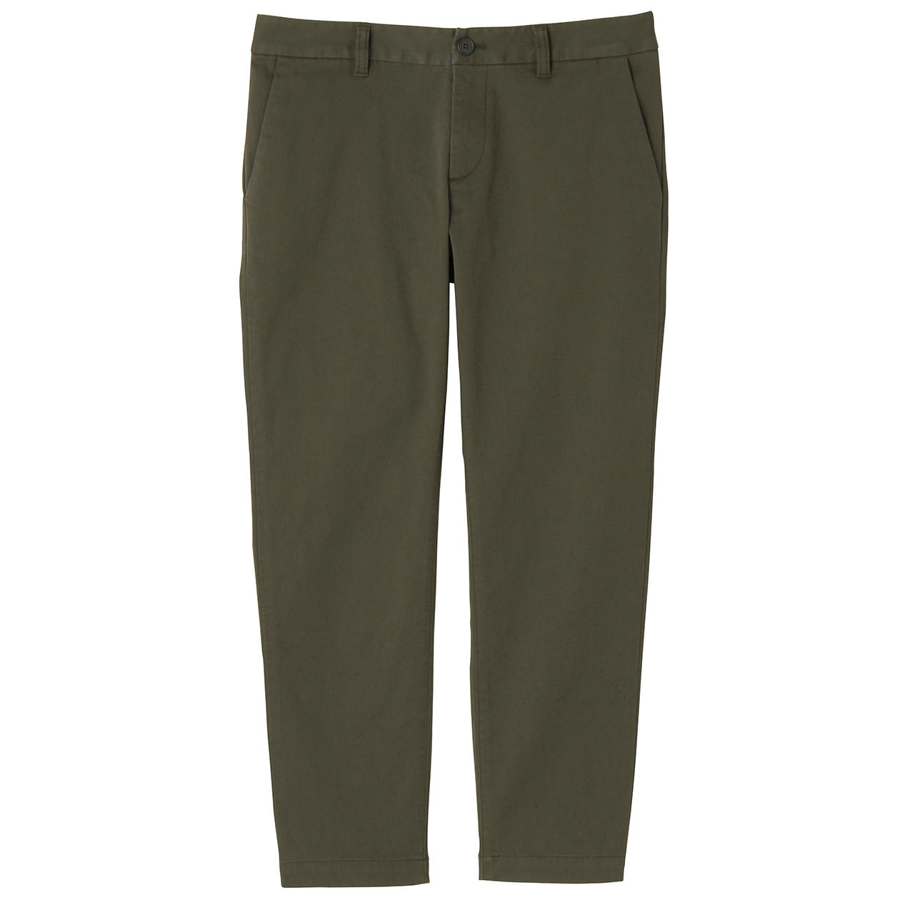 无印良品 MUJI 女式 棉弹力丝光斜纹男友裤_九分长