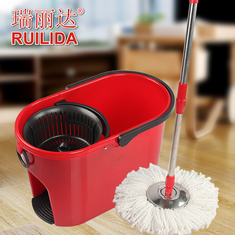 Ririda Single Drive Hand Press Type Rotary Mop Free Hand Wash Mop Barrel Home Pier Cloth Spin Dry Single Drive Mop