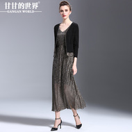 Mùa xuân váy hai mảnh phù hợp với nữ gannan trung niên nữ áo cưới thai sản đầm dài