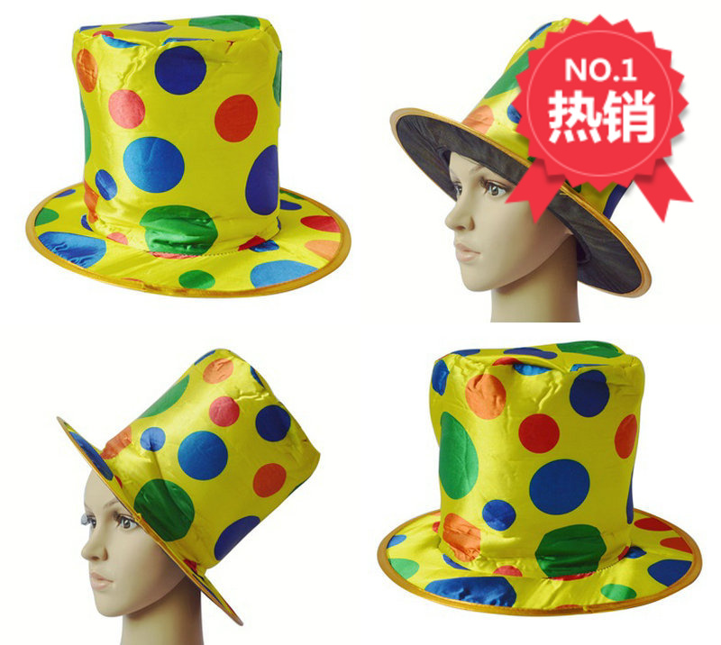 Halloween dance costume stage performance props clown dress up clown hat top hat top hat magician