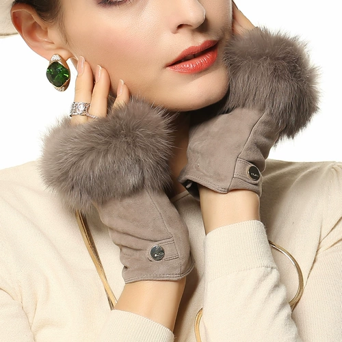 ELMA Модные милые удерживающие тепло перчатки, городской стиль, без пальцев, из натуральной кожи