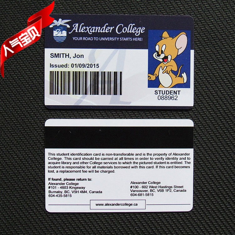 Personality Custom Entertainment Edition Canada's Arsan Grand Alexander College Cartoon Video Prop Card