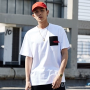 Cặp đôi FNNKA Harajuku OVERSIZE lỏng lẻo áo thun ngắn tay nam chết thương hiệu thủy triều rơi vai áo cotton cổ tròn