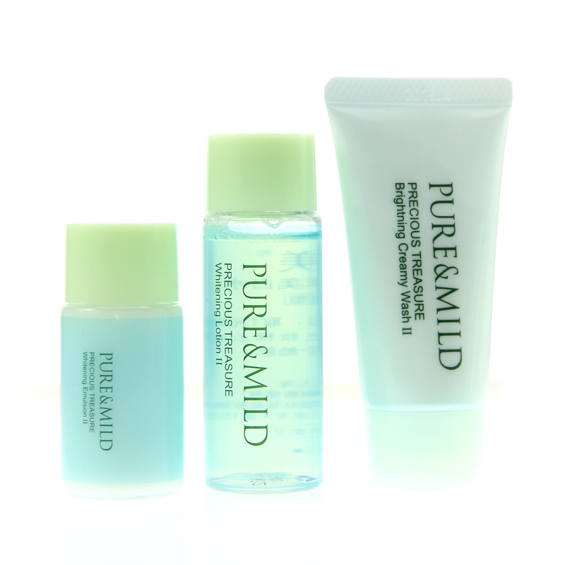 【包邮】泊美植物鲜纯珍萃美白中样洁面30G+水30ML+乳液20ML套装