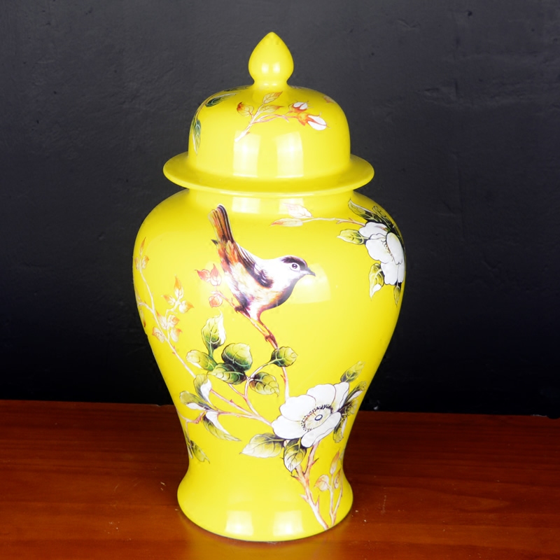Jingdezhen porcelain pot vase flower arrangement sitting room of large storage tank wine household soft adornment is placed between the example
