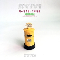 Psychological sandbox Retro mailbox yellow photography miniature scene props zakka bulk resin simulation model pendulum