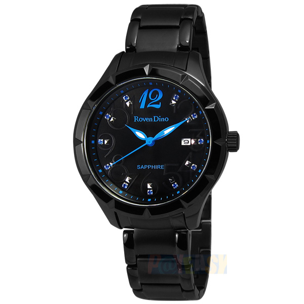台湾官网直邮进口罗梵迪诺 Roven Dino / RD691B 华丽晶钻镀黑不