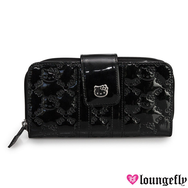 Loungefly x Hello Kitty-stylish embossed lacquered leather long wallet wallet