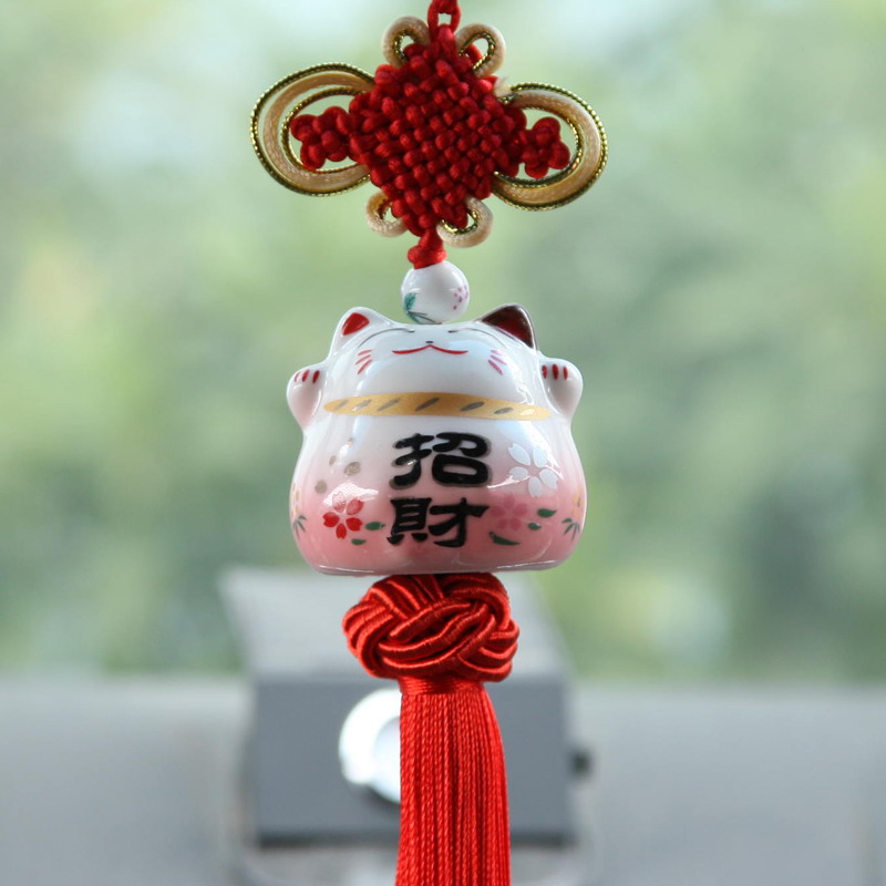 招财猫汽车挂件创意车内用饰品吊坠出入平安符扣挂饰可爱车饰挂坠