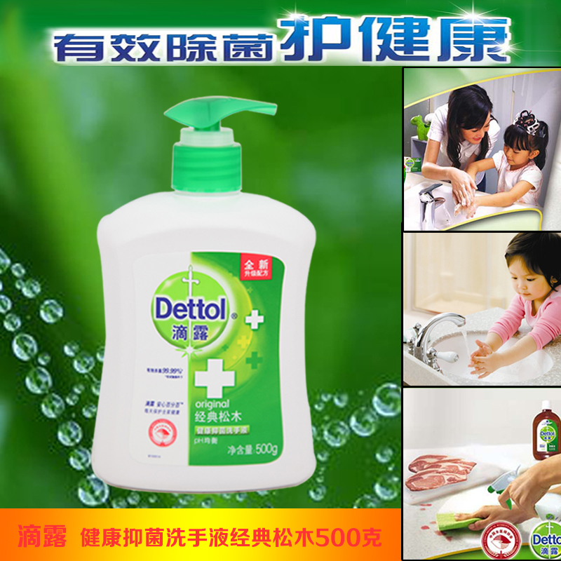 滴露健康抑菌洗手液松木经典500g瓶装消毒洗手液