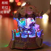 Carousel Music Box Music Box Clockwork Light Glowing Creative Birthday Childrens Day Gifts for Girls