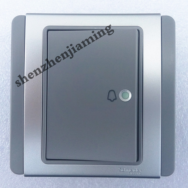Schneider Qisheng E3000 silver gray one doorbell switch fluorescent doorbell switch