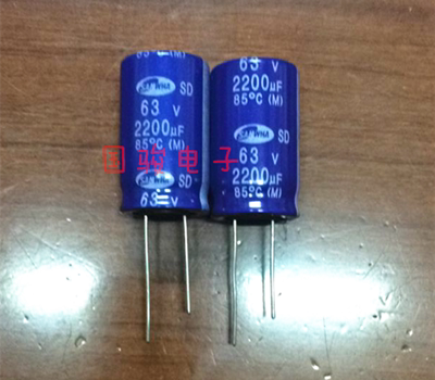 Original Korea SAMWHA three and 63V 2200UF in-line electrolytic capacitor 18*31 2 pin circuit board