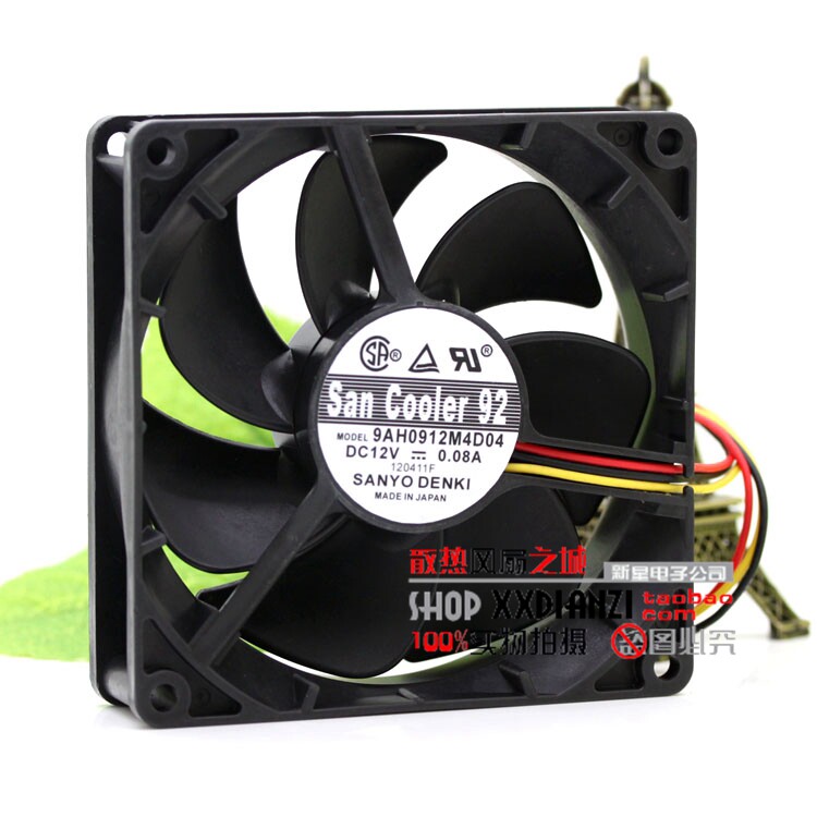 Original clothing Sanyo SANYO 9AH0912M4D04 9025 9CM 0 9CM 08A 08A mute radiating fan