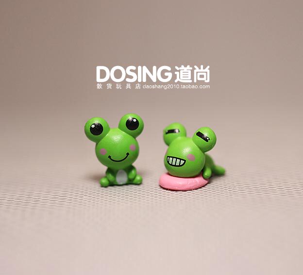 Foreign Trade Genuine Bulk Cargo Super Small Cute Cartoon Q Version Frog Large Eyed Frog Plastic Model Paparazzi Pendulum
