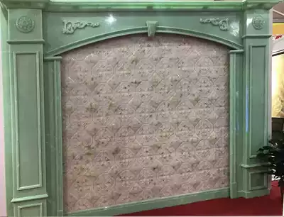 Imitation Jade Roman column background wall whole body jade marble overall custom European duplex villa Roman column