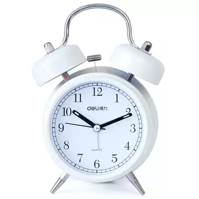 Deli Deli 9025 3 5-inch alarm clock, crisp sound, large stainless steel bracket, limited