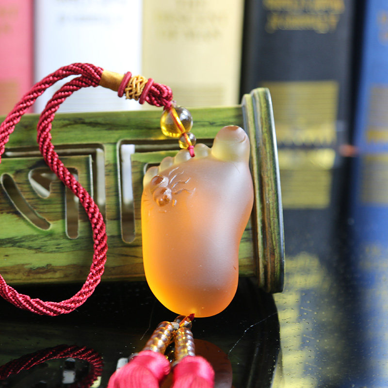 炬天古法琉璃 知足常乐开光保平安 车内饰品挂件 高档汽车挂饰