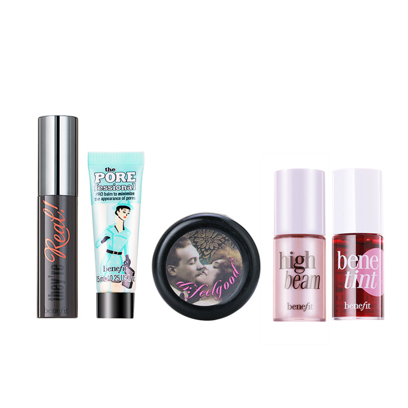 美国Benefit/贝玲妃经典组合套装猪油膏+反孔+胭脂水+睫毛膏