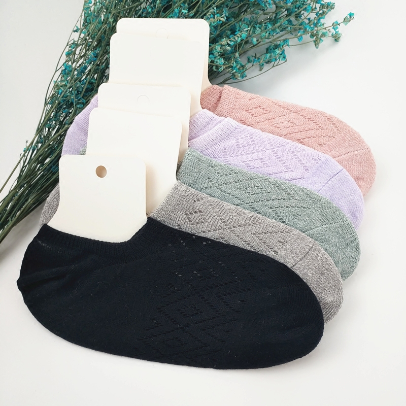 Foreign trade pure cotton women's mesh thin socks Spring and summer invisible socks Invisible non-slip shallow mouth wild uniform size cotton socks