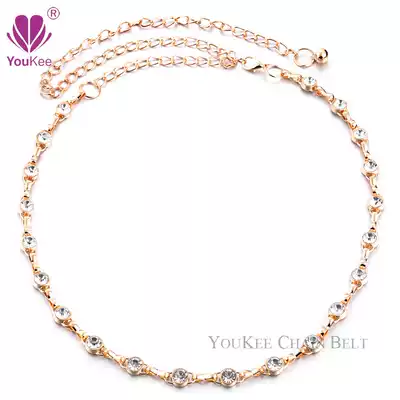 Fashion Korean rhinestone fine waist chain dress decoration rhinestone inlaid accessories simple Joker sweater metal belt