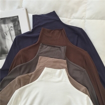 muzi 2021 autumn (more than a few pieces) in the middle collar with a base knitted sweater ~ special versatile long sleeve T-shirt