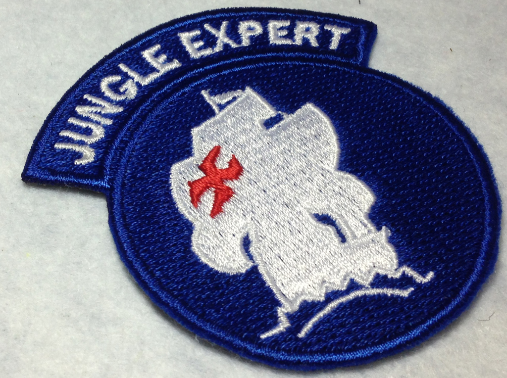 Vietnam War US ARMY Special Forces Jungle expert color dark embroidered pocket chapter