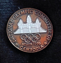 1996 Atlanta Olympic Games badge Cambodian Olympic Committee badge Cambodian NOC badge
