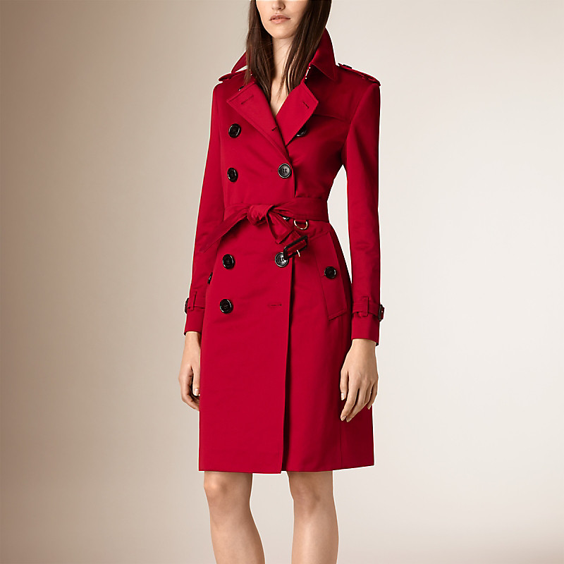 BURBERRY/博柏利褶饰裙摆棉缎 Trench 风衣 40030831