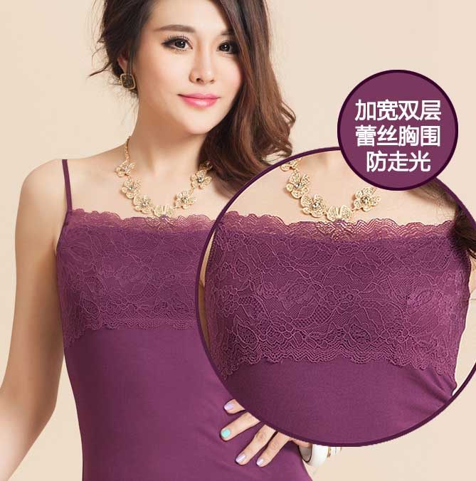 Summer lace adjustable shoulder straps women's modal slim bottoming shirt vest suspenders all-match underwear