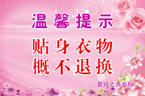 708 Stickers Pictures Posters Exhibition Boards Photo Inkjet Printing 544 Warm Tips for Underwear Store Intimate Clothing